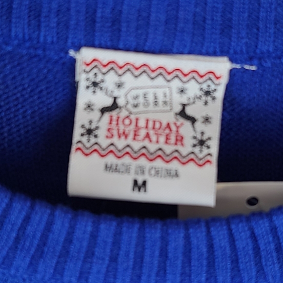 2/$30 ☆ NWT Lightweight Blue  Snowman Sweater Size Med - Picture 4 of 8